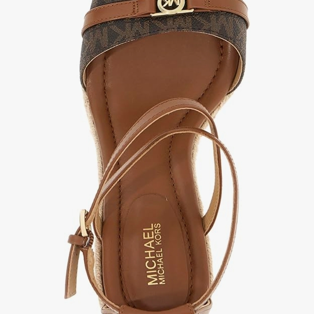 Michael Kors Tan and Brown Wedge Sandals - Picture 4 of 7